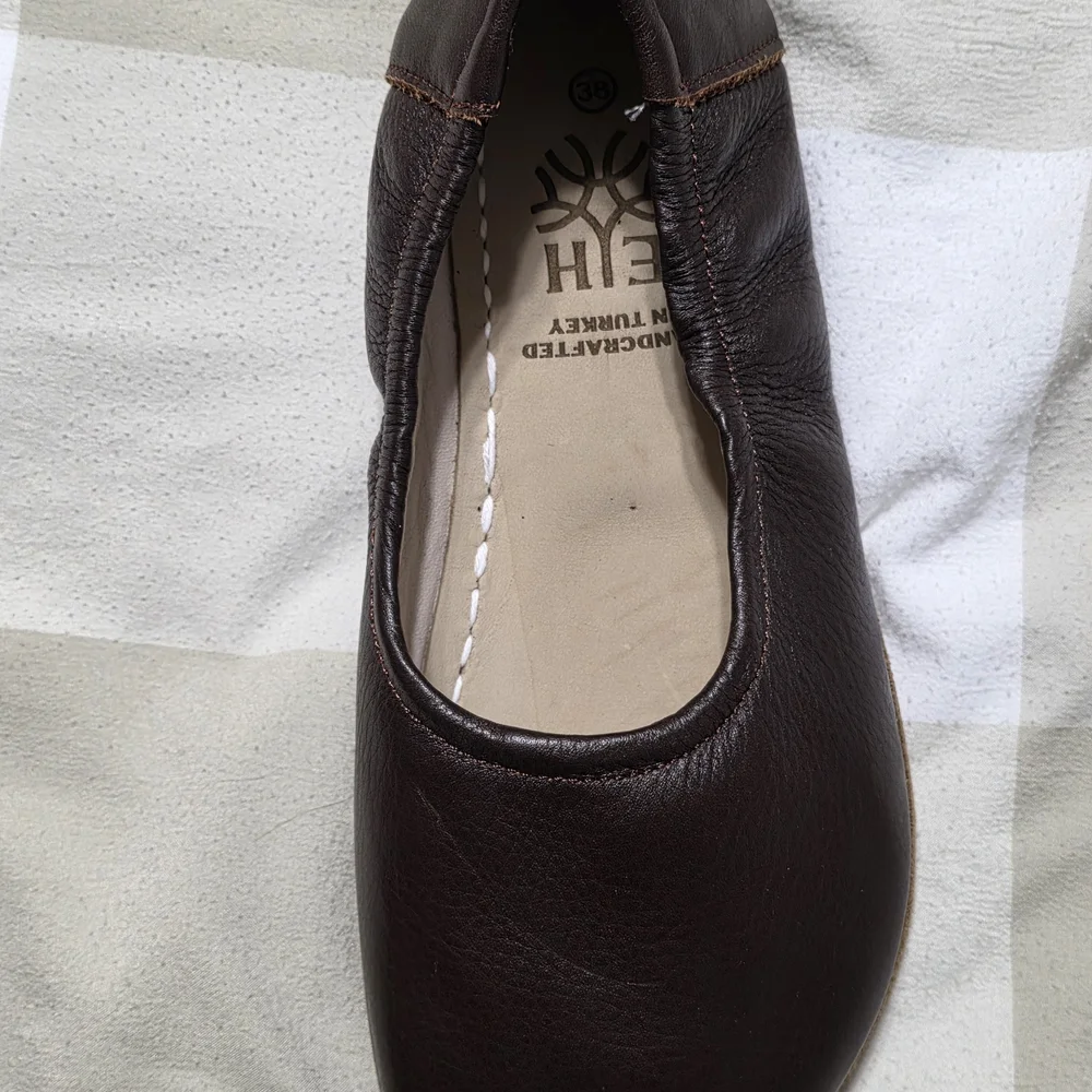 Earthing Harmony Elegant Brown Leather "Grounding" Ballet Flats - Picture 15 of 15